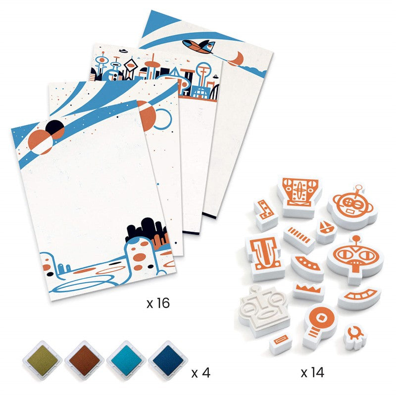 Taller de sellos mix & match: robots