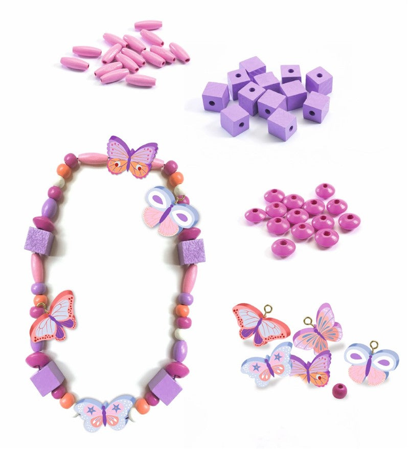 Perlas de madera Mariposas