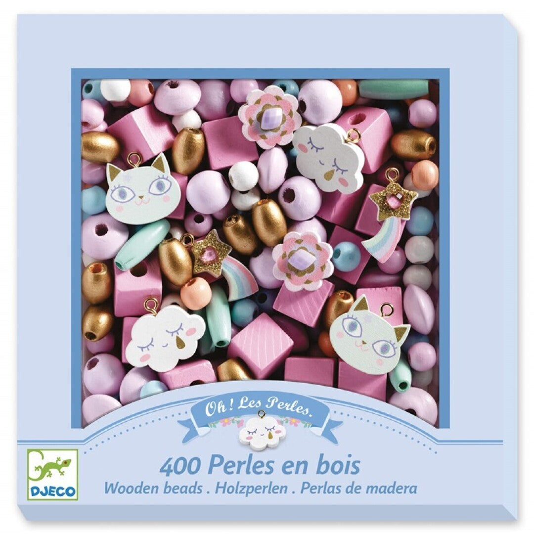 Perlas de madera Arcoíris