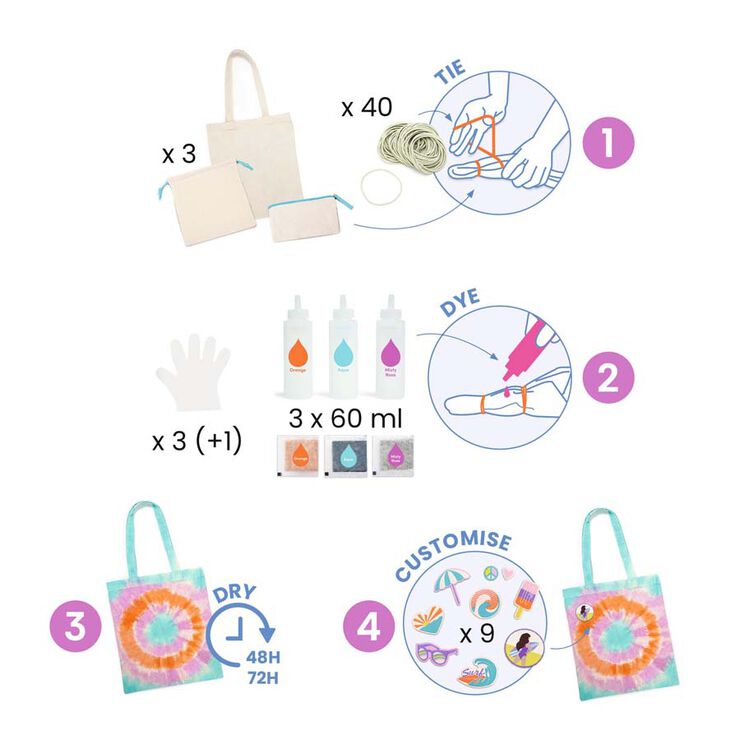 3 ACCESORIOS TIE-DYE