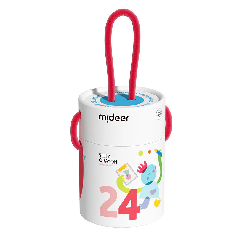 Cubo de crayones sedosos suaves y lavables Mideer – 24 colores