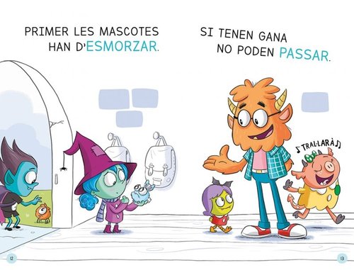 UNA MASCOTA TRAPELLOTA APRENDRE A LLEGIR A L'ESCOLA DE MONSTRES