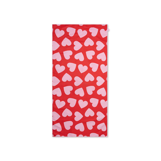 Toalla de Playa Microfibra - Hearts Red