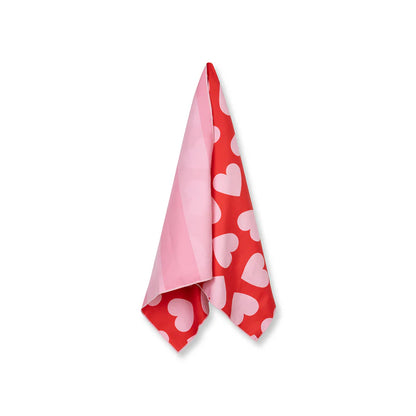 Toalla de Playa Microfibra - Hearts Red