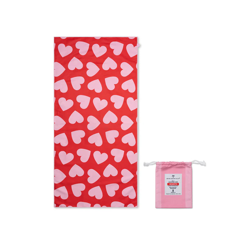 Toalla de Playa Microfibra - Hearts Red