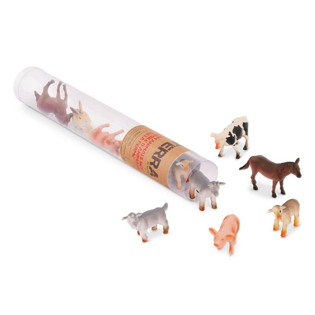Tubo de 10 animales de la granja 4-8 cm