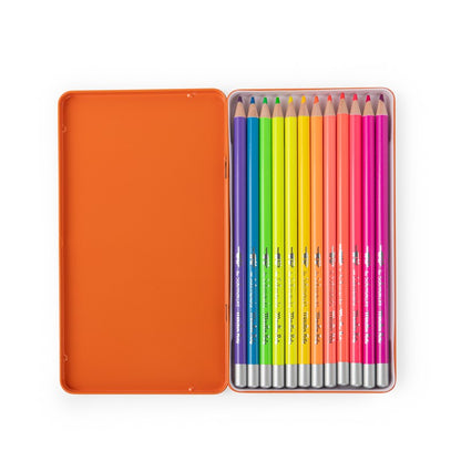 12 lápices de color néon