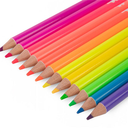 12 lápices de color néon