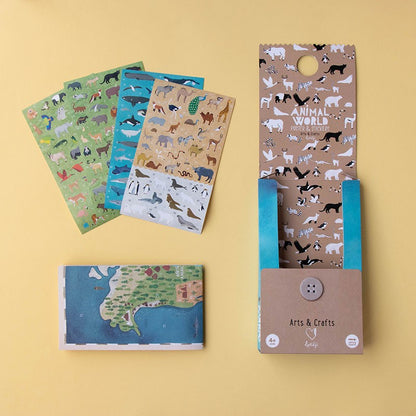 Animal world poster & stickers