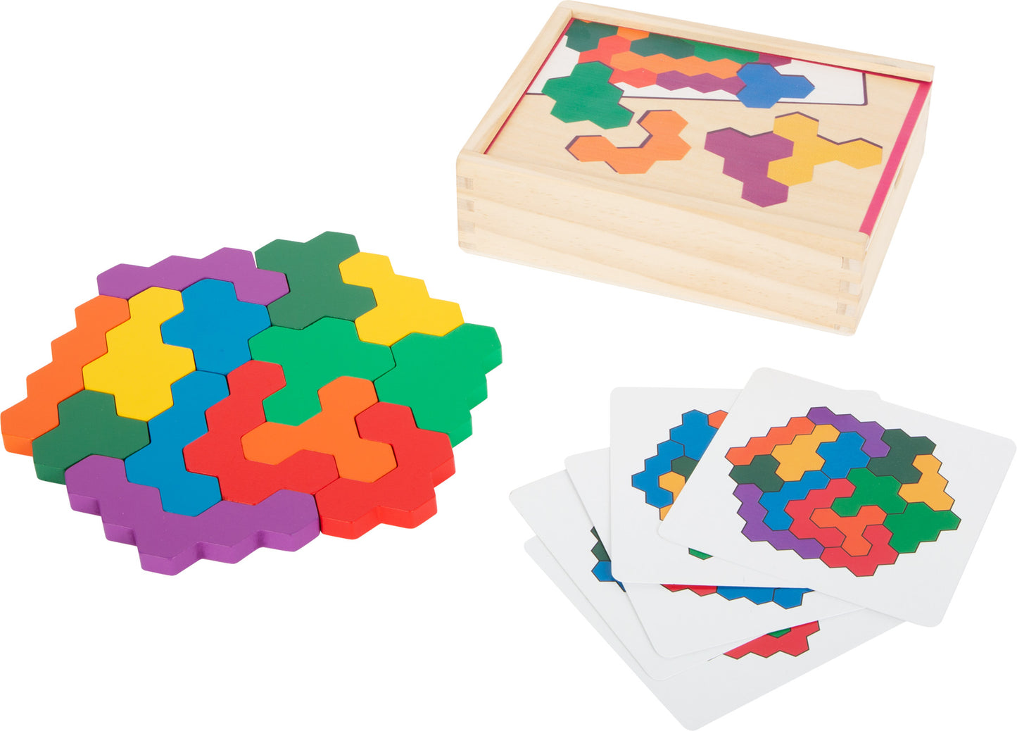 Puzzle educativo de madera Hexágono