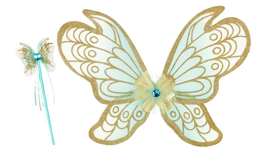 Conjunto alas+varita Jeanne, menta